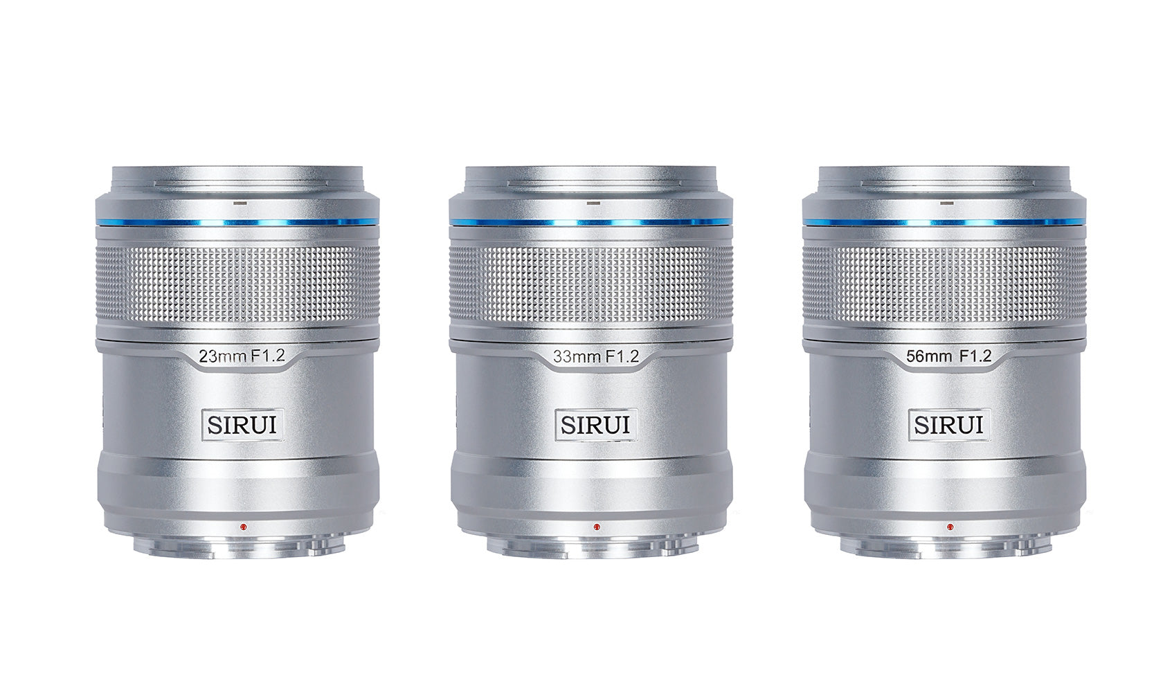 f1.2 sirui sniper lens, aps-c frame autofocus lens 3 set in silver ??23mm????????¡§???|33mm????????¡§???|56mm???????¡§???o?